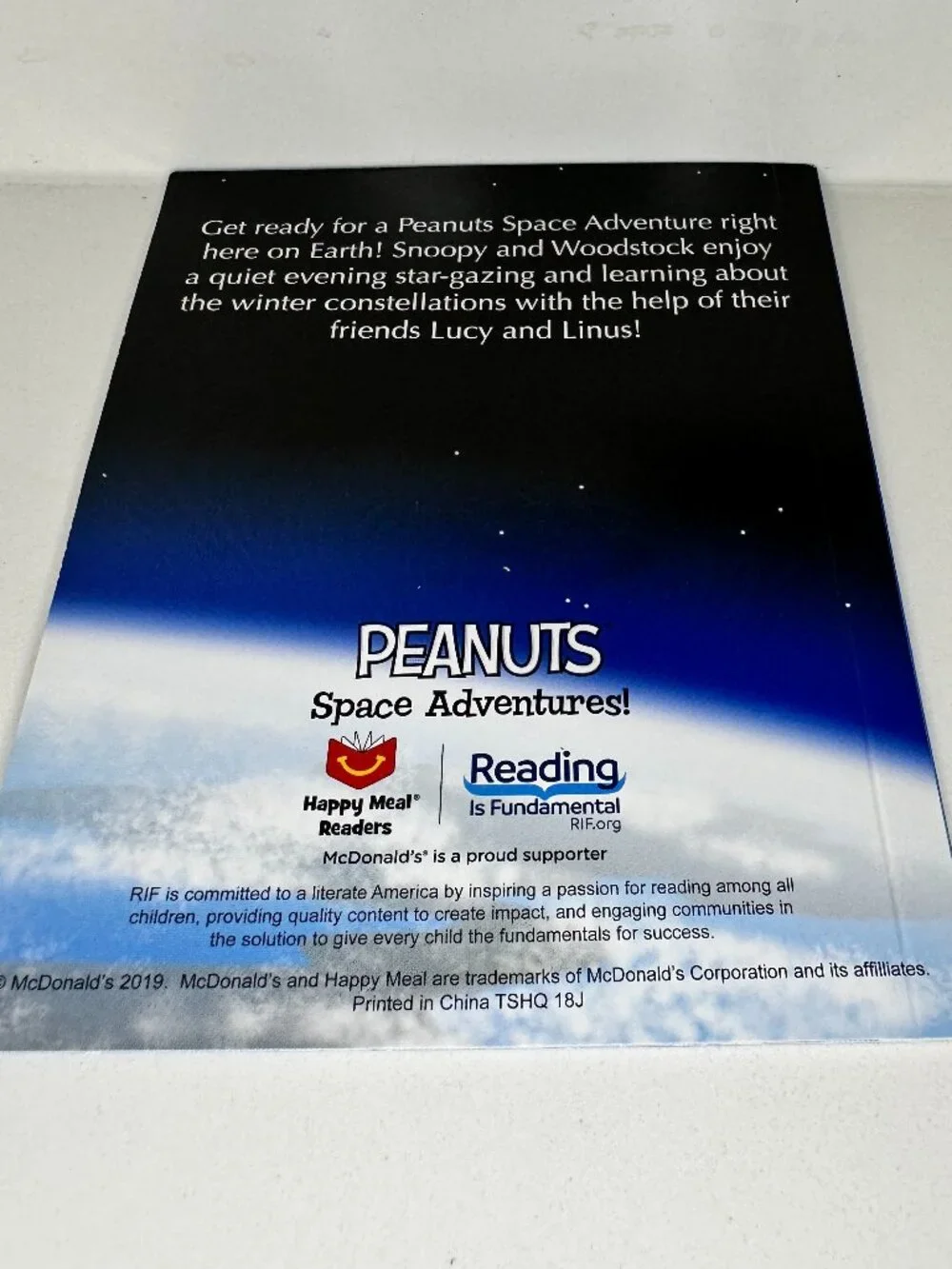 McDonald’s Happy Meal Snoopy Mini Book – Constellation Quest NASA Peanuts